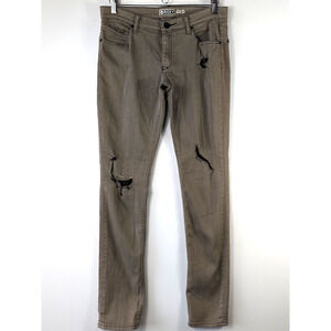 Roxy Jeans Women’s 9 W32 Brown Distressed Low Rise Skinny Fit Denim Pants Casual